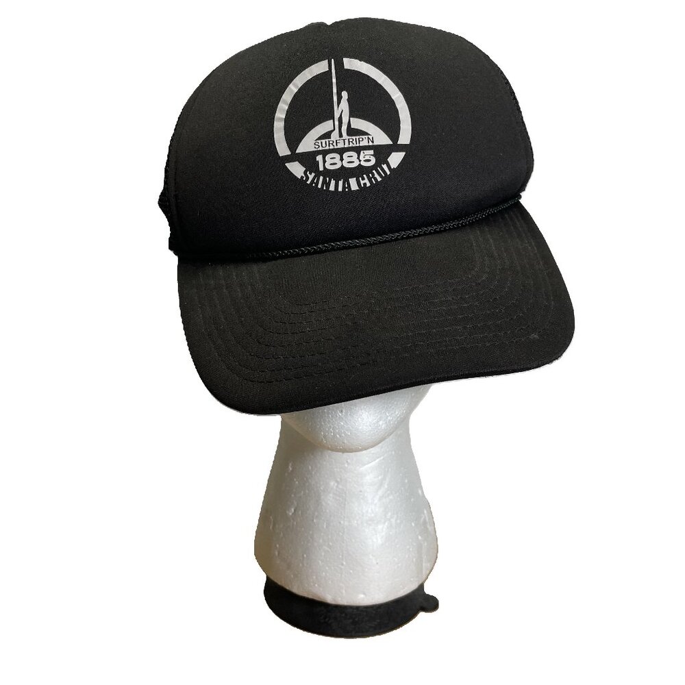 Vintage Otto Santa Cruz California Surf Black White Mesh Trucker Snapback Hat